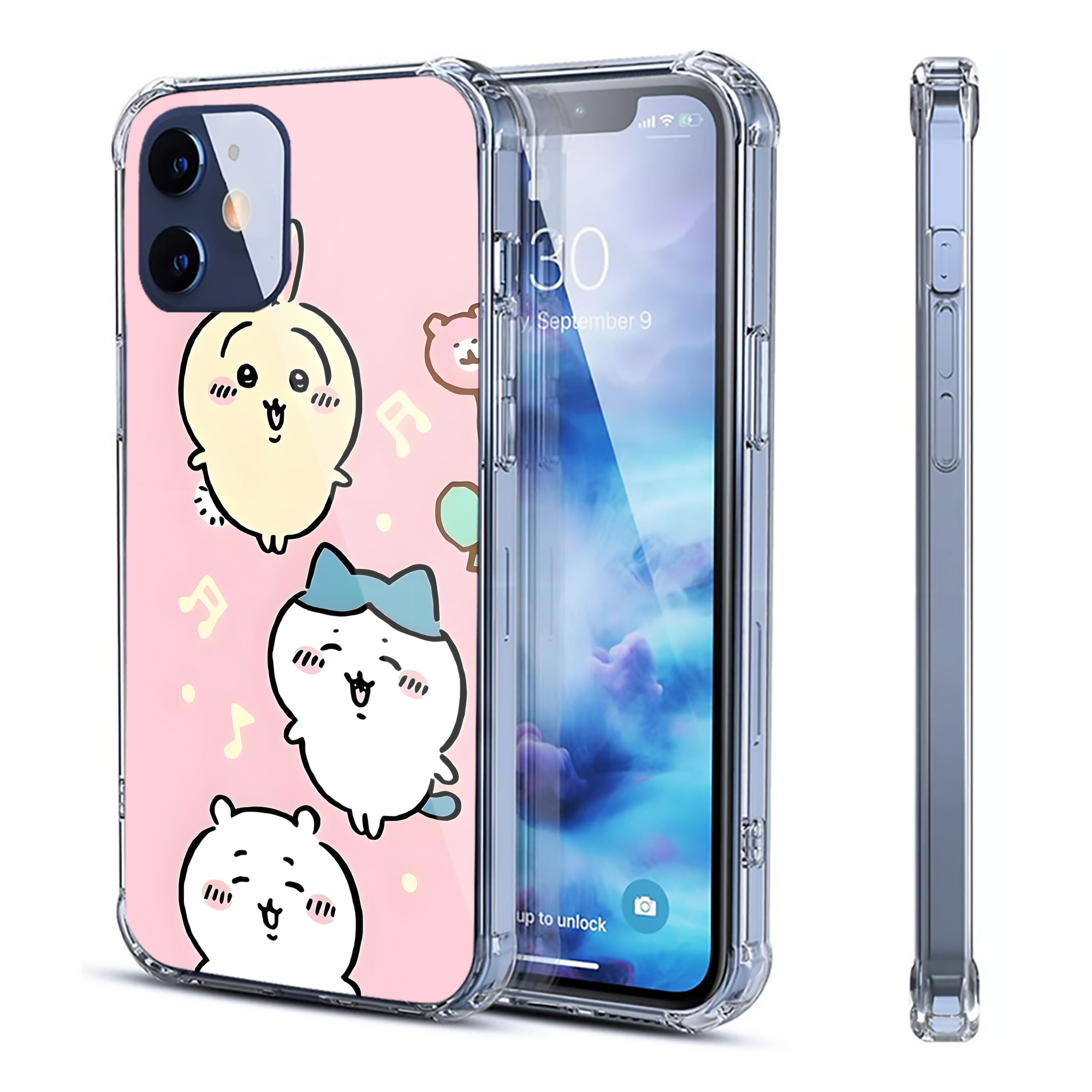 （画像用） ちいかわ Chii-kawa 【iPhone 12シリーズ対応】透明スマホケース（クリアソフトケース）